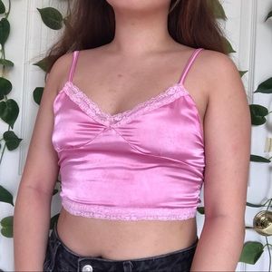 Pink Lace Tie-Back Top